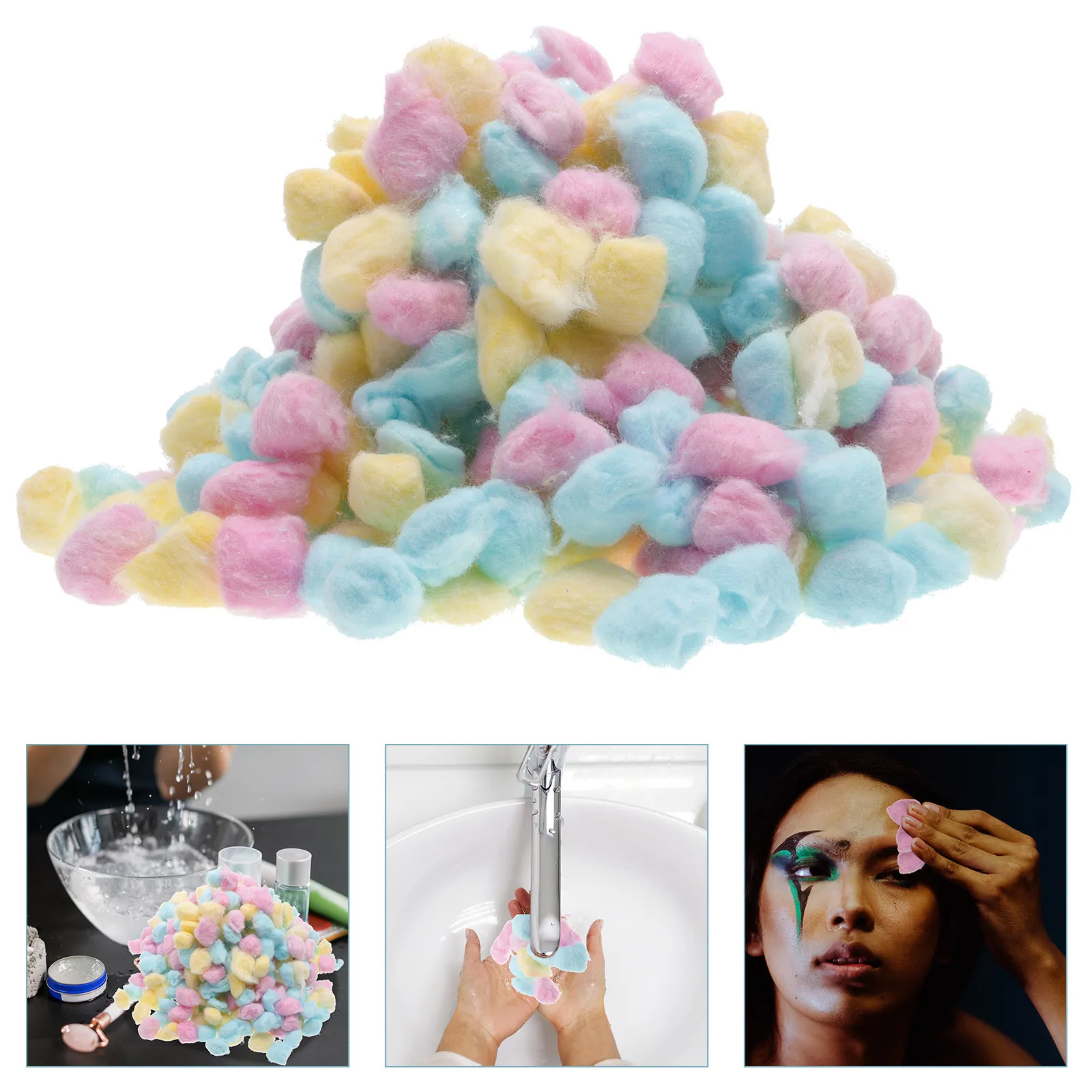 1Pack Colored Cotton Balls Baby Newborn Soft Absorbent Small Size for Face Cleaning Makeup Removal Crafts Pet Nest Warmth