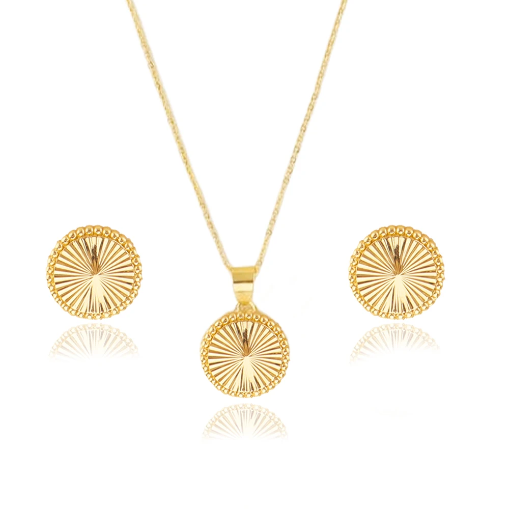 Edelstahl Böhmischen Stil Schmuck Set Rundheit Halskette Ohrringe Set Für Frauen Mode Feine Kette Party Täglichen Schmuck Geschenk – Detail 5