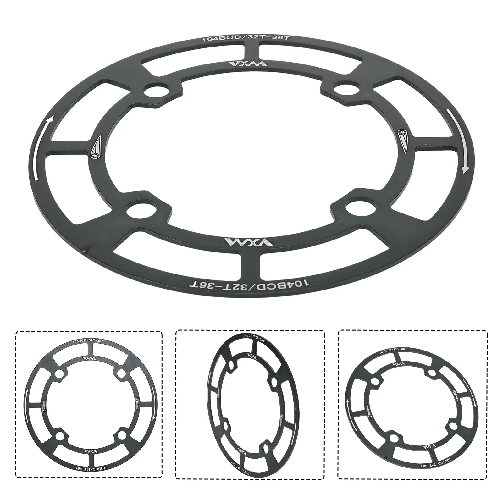 

Cycling Tool Chainring Cover 104BCD 32-34-36T 38-40-42T Bike Black Net Weight 35/45g Riding Safety Scratch Resistant