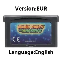 GBA 32-Bit-Videospielkassette Konsolenkarte Mario Donkey Kong Wario Serie Golf Tennis Party Superstar Saga für GBA