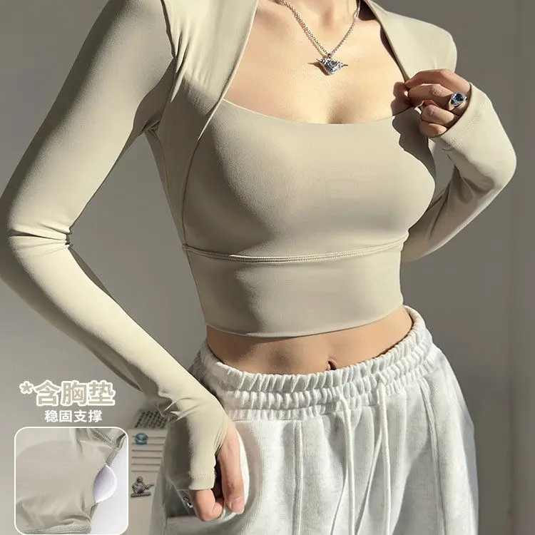 Long Sleeve Yoga Top High End Slim Fit Workout Shirt for Pilates Running Fitness