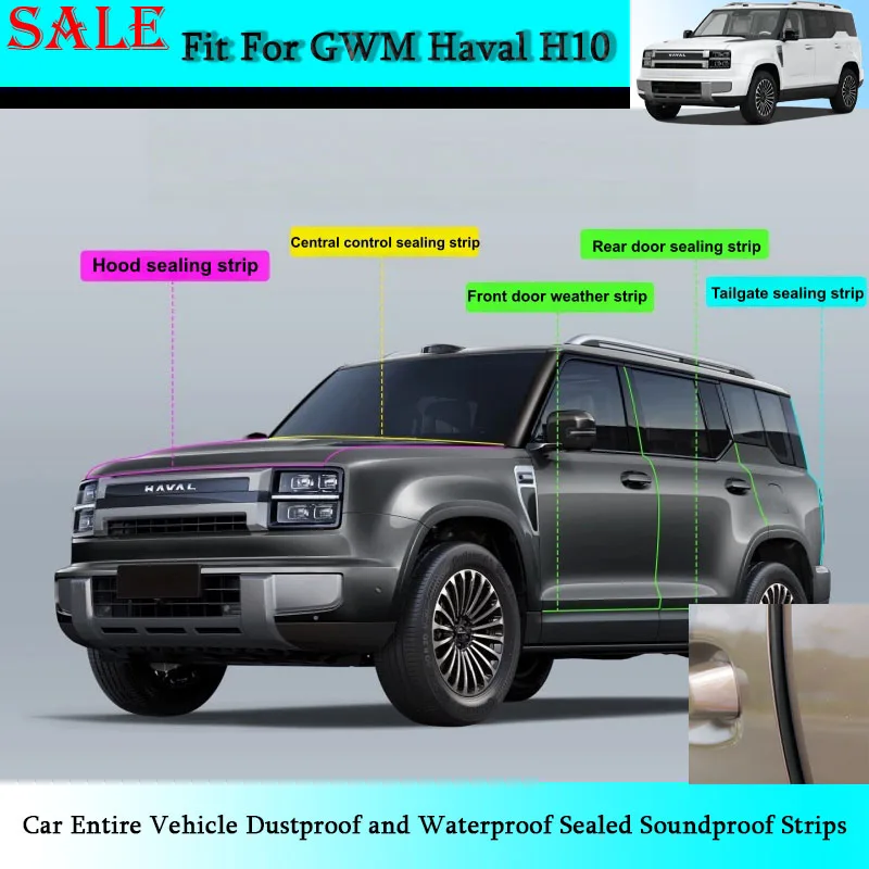 Fit for GWM Haval H10 2026 Car Entire Vehicle Dustproof and Waterproof Sealed Soundproof Strips Car Interior Modification Parts