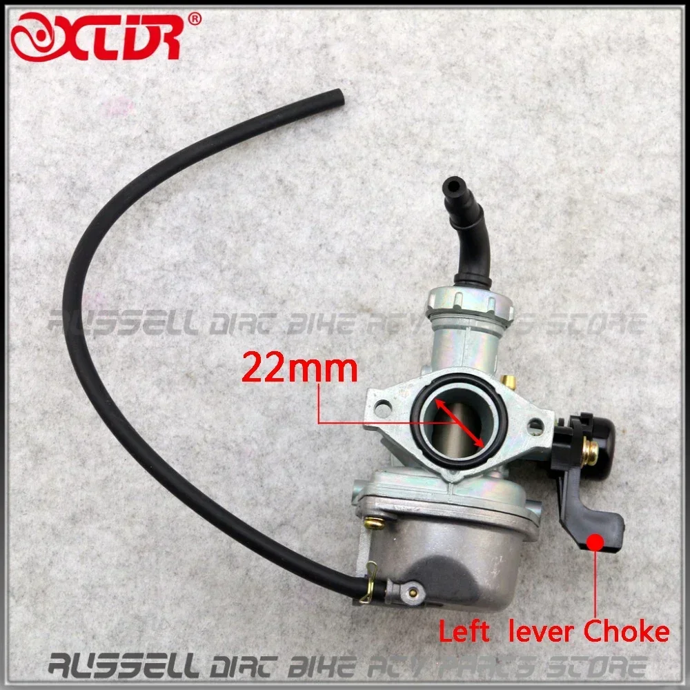 Motorcycle Left Hand Air lever Choke 4 Stroke PZ22 Carb Carburetor 22mm For JINGKE 110cc 125cc ATV Quad Go kart Dirt Pit bike
