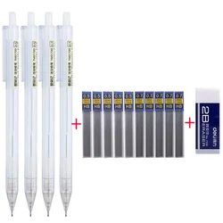 Kunststoff automatische Druck bleistift Set 0, 07 0,5mm 2b hb schwarz Blei Nachfüllung zum Schreiben von Kunst Zeichnung Schule japanischen Stil