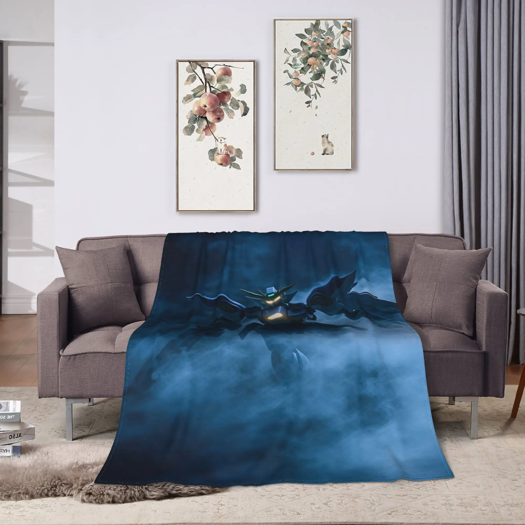Mobile Suit Gundam Blanket  Super Soft Street Trend Plush Throw Blanket For Outdoor Travel Office Flannel Bedspread Bed Cover