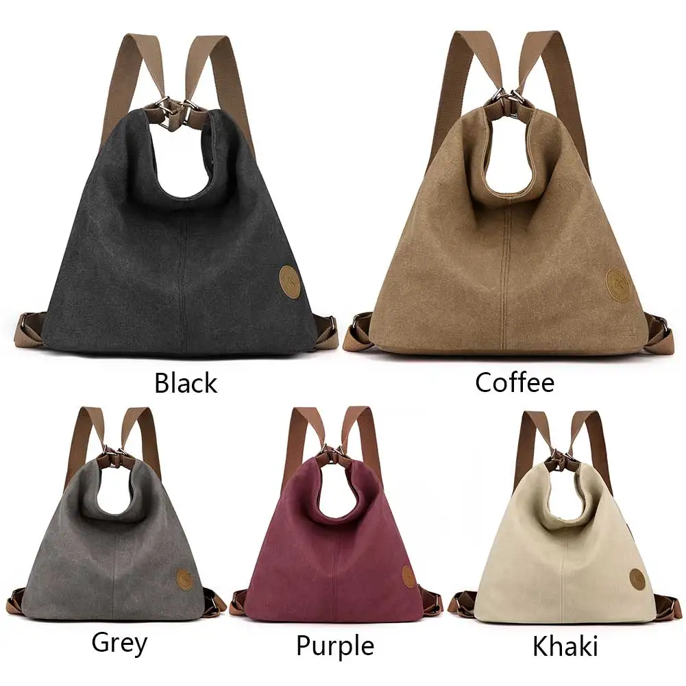 Women Convertible Backpack with Zipper Pocket Shopper Handbag Large Capacity Double Shoulder Bag Female Daily Backpack