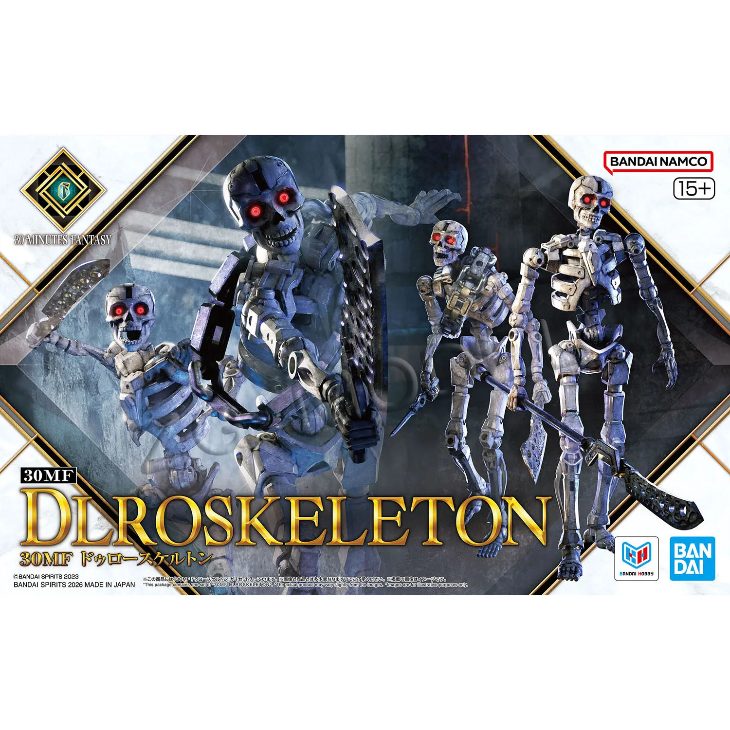 

Bandai Model Kit 30MF Dlro Skeleton Assembly Action Figure Anime Toys Foam Board Packaging Collections Figurine