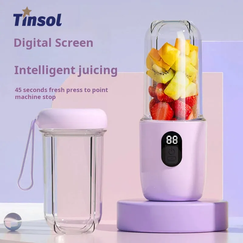 TINSOL Neuer tragbarer Mixer, über USB wiederaufladbar, kabellos, Mini-Entsafter, Mischungen für Smoothies, Shakes, Proteins, Saftbecher, 16-Klingenklingen