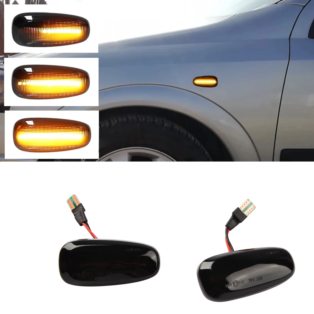 Luz LED de posición lateral para coche, lámpara indicadora de señal de giro para Opel A 99-05G 98-09, 2 piezas