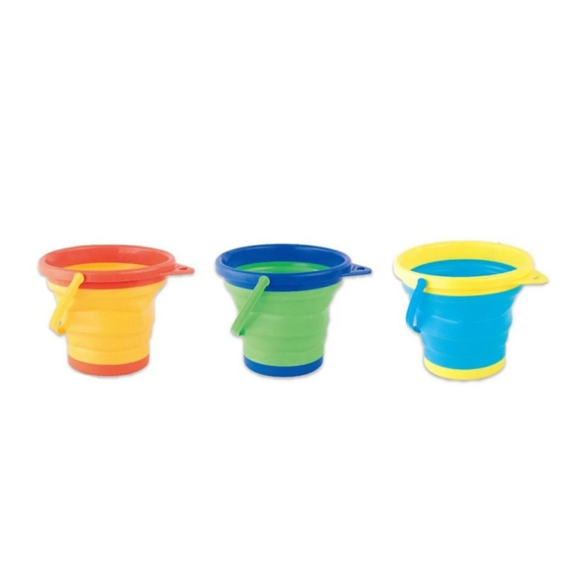 3 Pcs Foldable Bucket,Children's Sand Bucket Set,Collapsible Bucket,Multi-Purpose Beach,Sand Bucket,for Beach