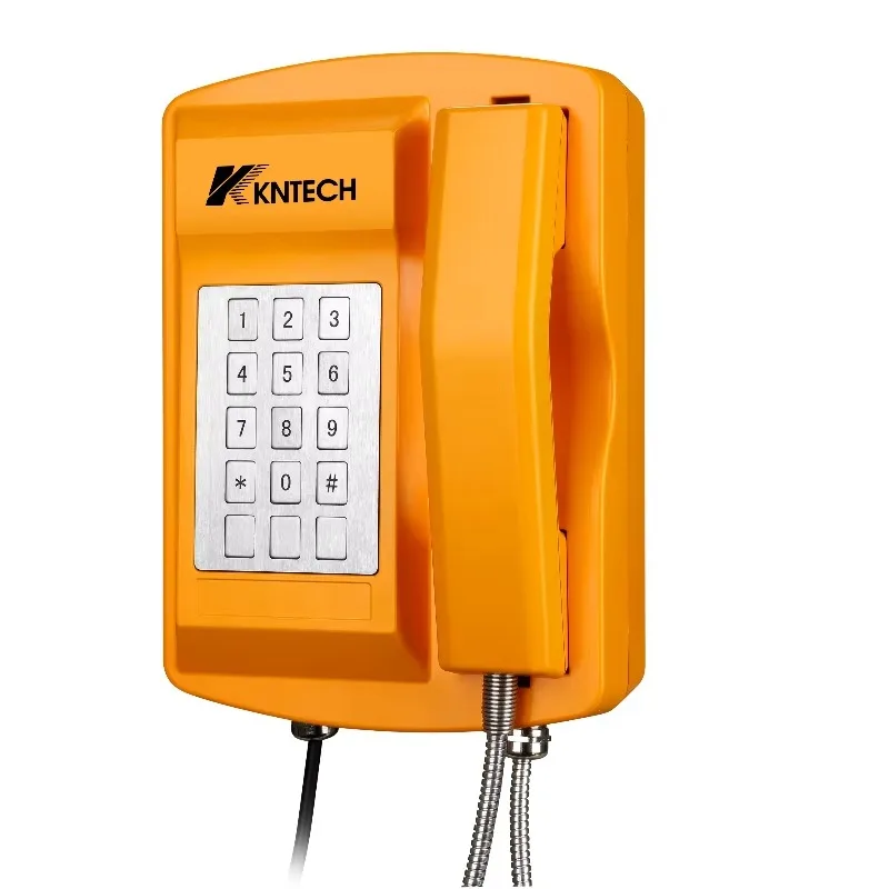 KNTECH KNSP-18  New Analog Industrial Yellow Outdoor Waterproof Highway SOS Phone IP66 Rated VoIP Product