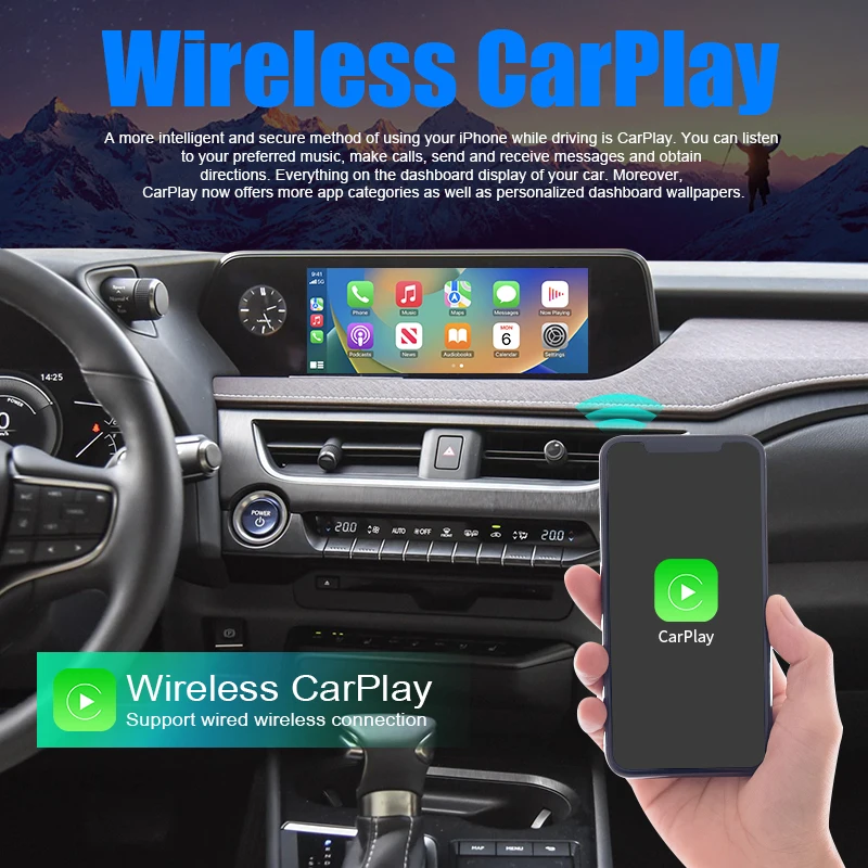 CarPlay wireless per Lexus UX 2018-2021, con Android Auto Mirror Link AirPlay Car Play Funzioni di navigazione