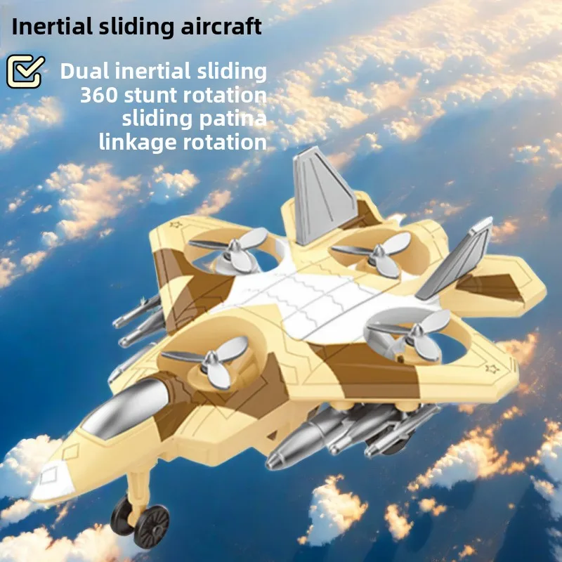 

360 ° Вращающаяся инерционная игрушечная модель самолета-истребителя для мальчиков, устойчивый к падению самолет, игрушка в подарок