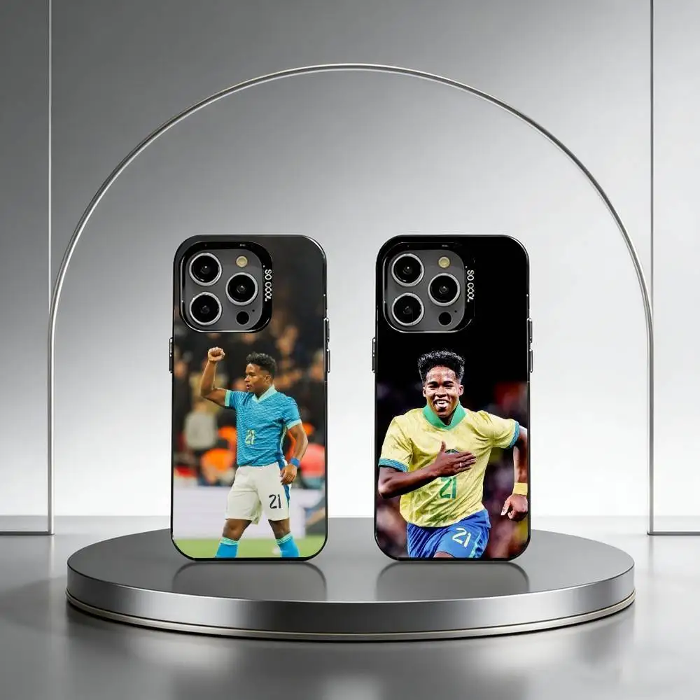 

Football Endrick-K Phone Case For iPhone 17,16,15,14,13,12,11 Plus,Pro Max,XS,Colorful Silver Black Cover