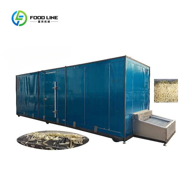 Customized IQF Tunnel Freezer French Fries Quick Freezing Tunnel Fruit Vegetable Seafood Quick Freezing Equipment