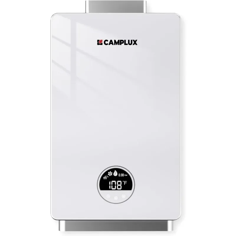 CAMPLUX Propane Gas Tankless Water Heater 3.18 GPM, 82,000 BTU Instant Hot Water Heater with Glass Panel