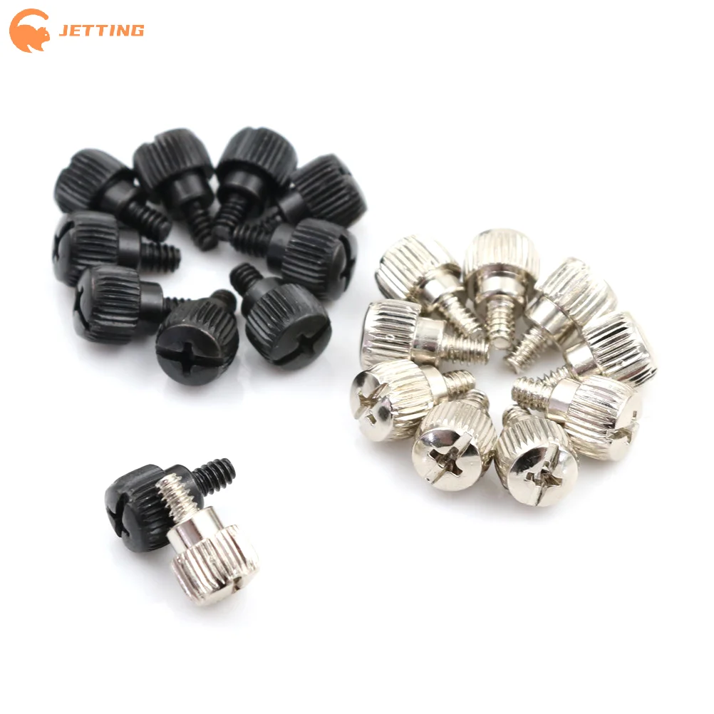 (New) 10Pcs 6#32*5 Thread Teeth Length 5mm Computer PC Case Toolless Adjustment Screw