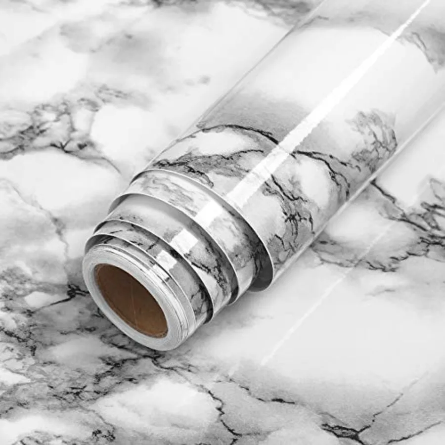 

Large Size 36x160in Gray Marble Contact Paper Faux Countertops Peel and Stick Wallpaper Decorative Self Adhesive Vinyl Film for