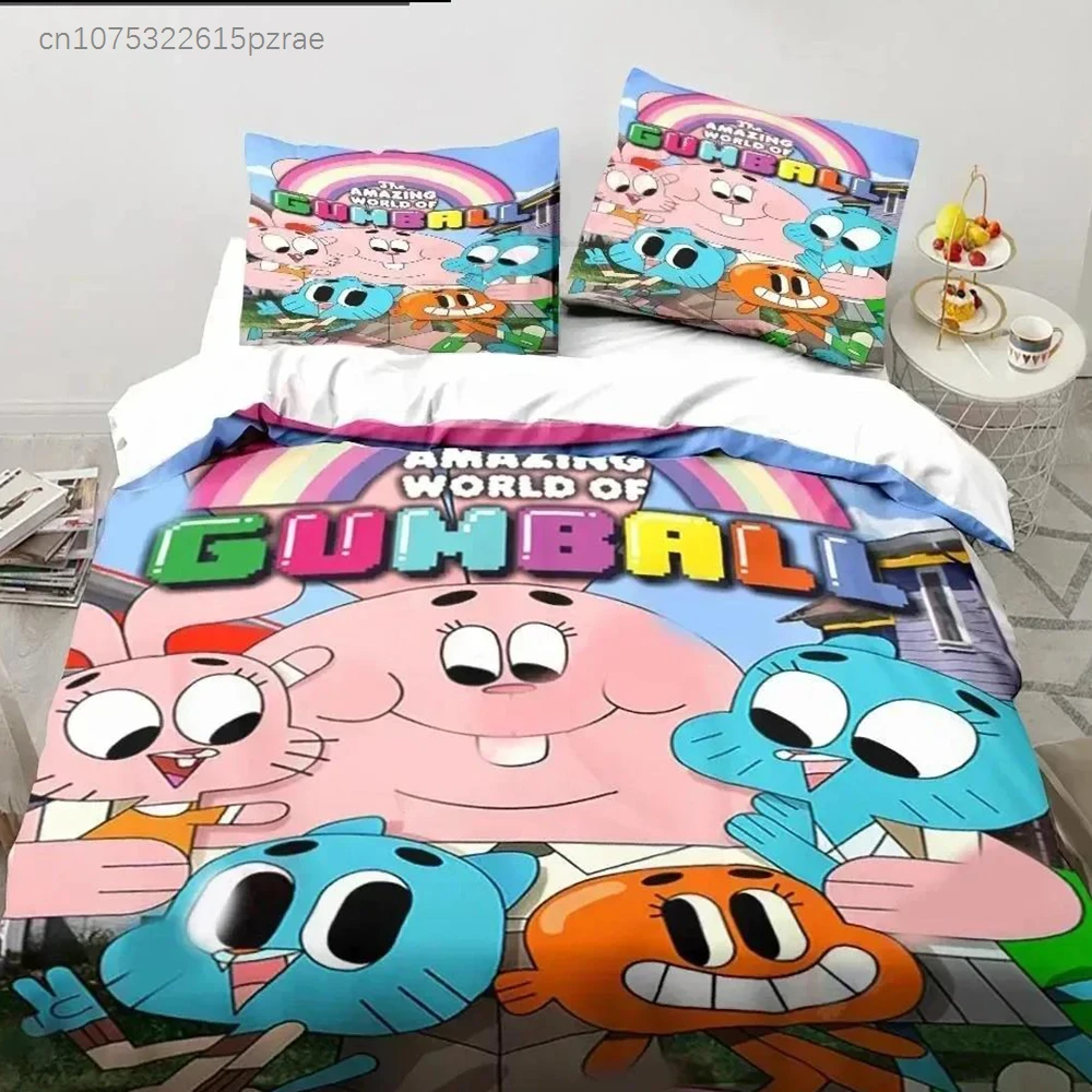 Cartoon The Amazing World Gumball Bedding Set Bedroom Soft Modern Bedspreads Comefortable Duvet Cover Quilt Cover And Pillowcase