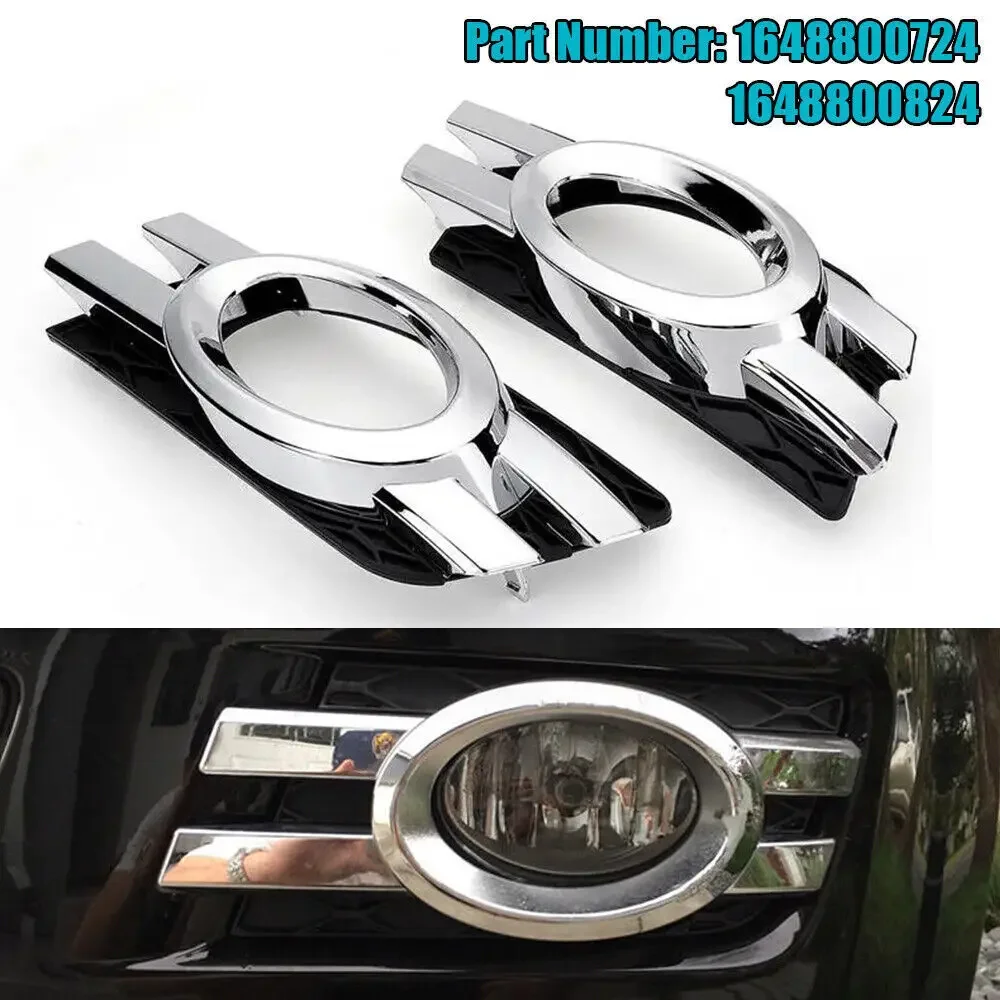 For Mercedes benz X164 GL320 GL450 2007-2009 1648800724 1648800824 Pair Car Chrome Front Bumper Fog Light Trim Grill Frame Cover