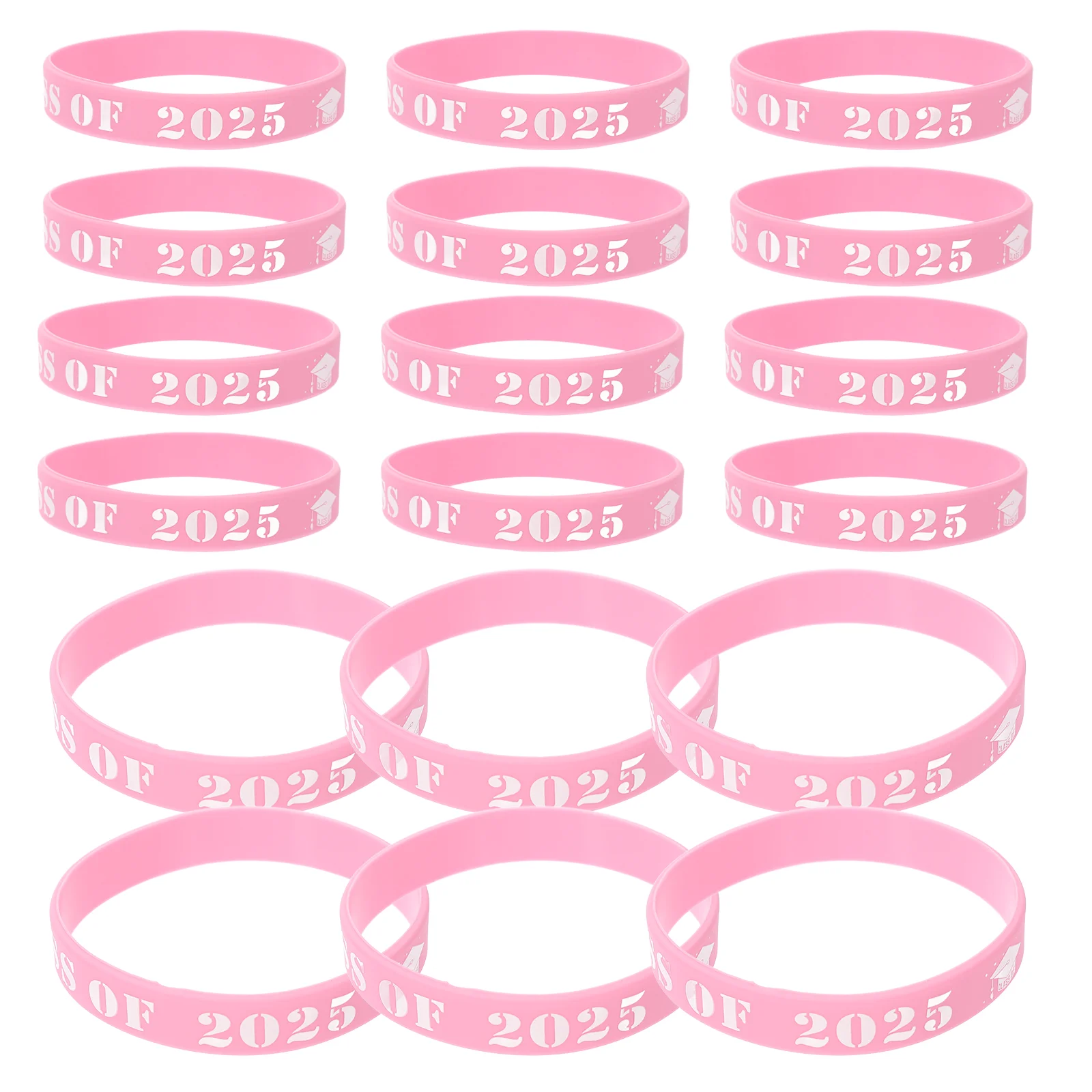 25 peças pulseiras para festa de formatura pulseira decorativa temática de silicone joias portáteis para eventos