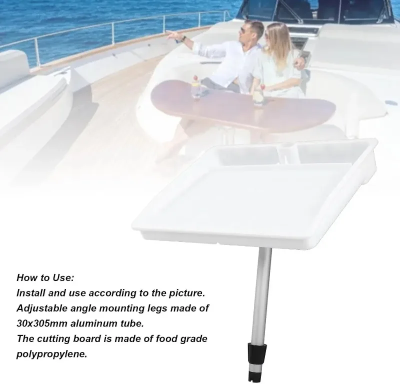 Professional-Grade Bait Board for Fishing Boats, Adjustable Fillet Table with Engraved Fish Scale & Knife Storage
