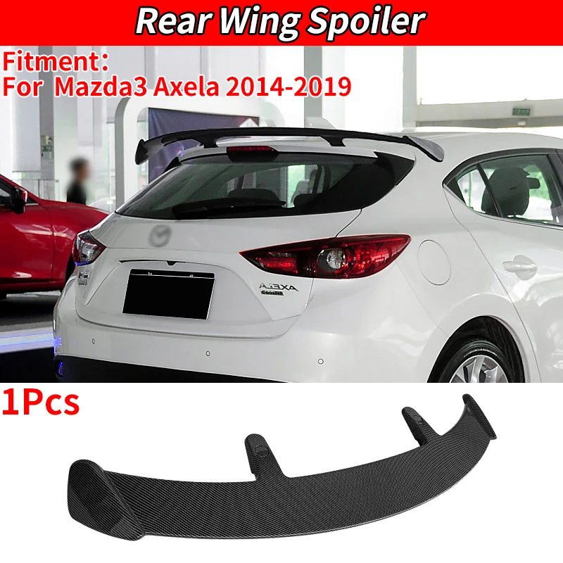 

High Quality ABS Material Decoration Accessories Car Rear Wing For Mazda3 Axela 2014-2019 Years Carbon Fiber Look Rear Spoiler