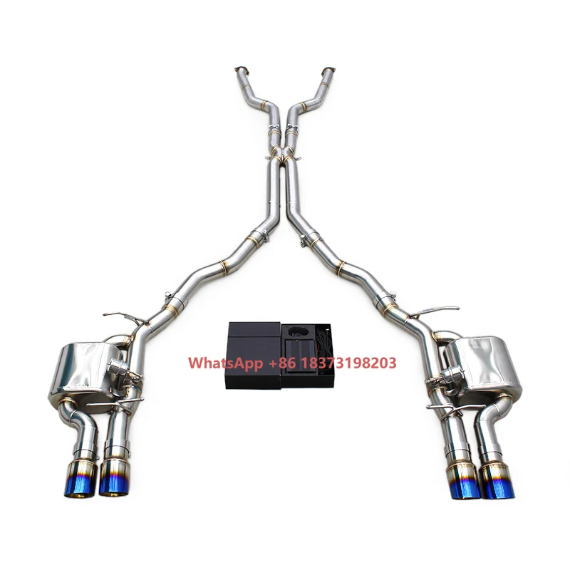 

BSK Valved Sport Catback for M6 E63/E64 5.0L 2006-2010 Stainless Steel X Pipe Muffler Exhaust System with Control Kit
