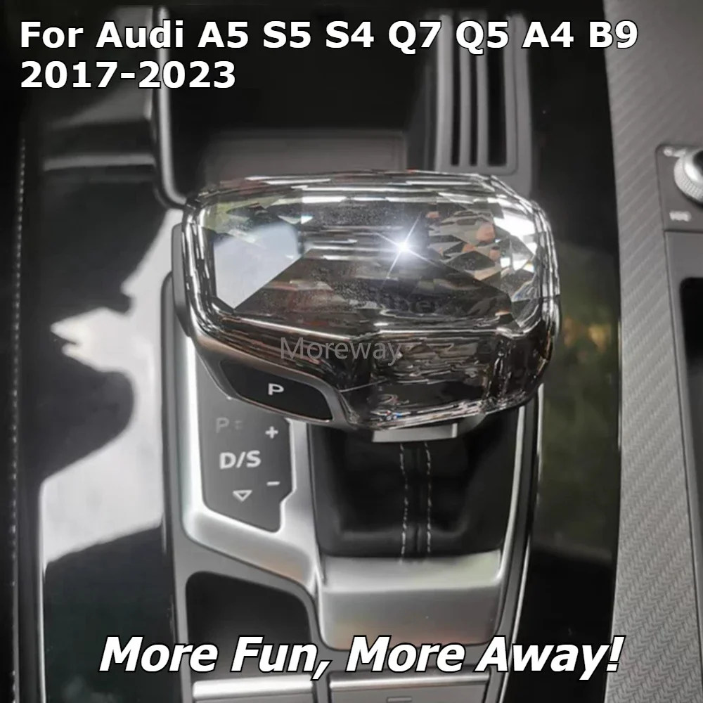 

Crystal Gear Stick cap Shift Knob shifter cover for AUDI A4 b9 A5 S5 RS5 RS4 A6 C8 Q5 Q7 2017 2018 Q8 2021 2022 Accessories