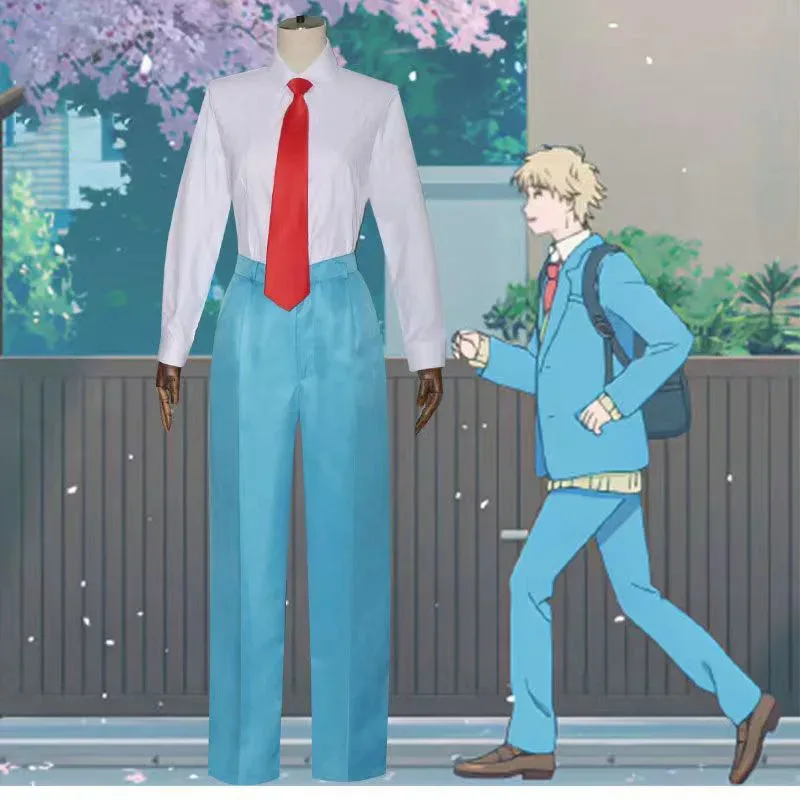 2025년 이이애니메 이와쿠라 미츠미 시마 소스케 코스튬 가발 스킵 앤 로퍼 코스프레 블루 스쿨 유니폼 스커트 타이 P