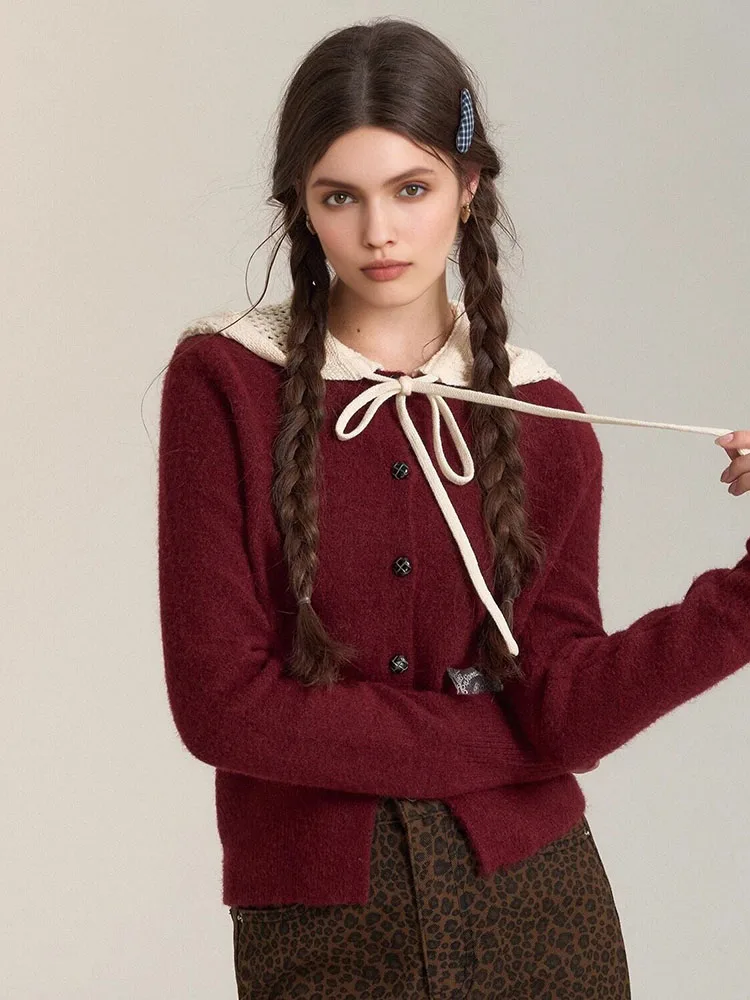 

Hooded Sweater Women 2025 Autumn New Arrival Gray Black Or Red Color Knitted Pullover Sweater Korean Style Casual Sweater Tops