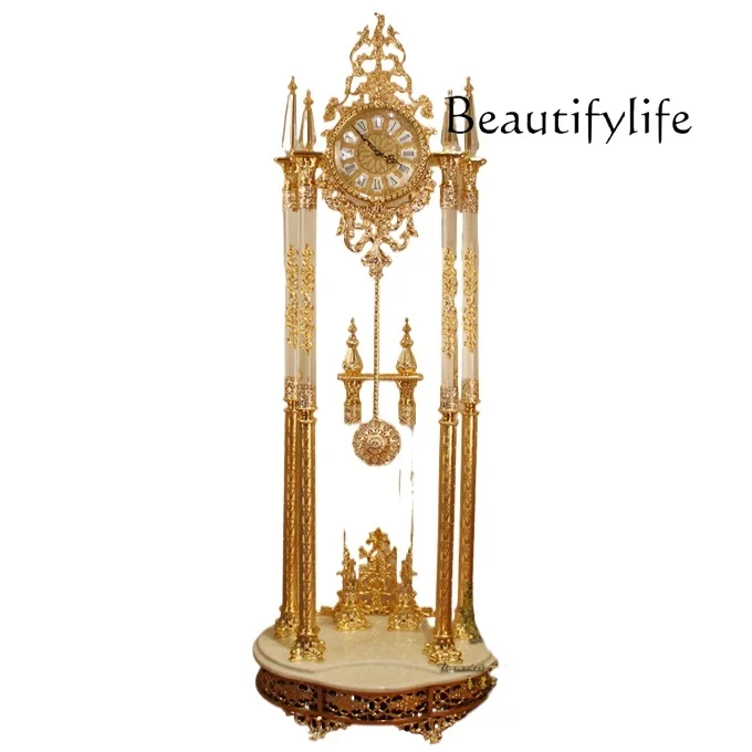 

Chinese quartz movement floor clock European high-end crystal clock living room hotel villa floor clock