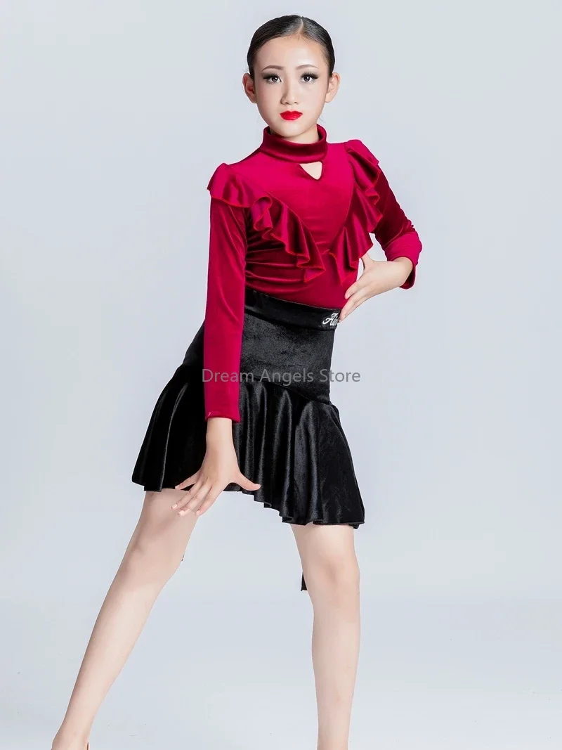 

Танцевальное платье для девочек, наряды, платье ча-ча, детская юбка для танго, Карнавальная одежда, танцевальная одежда, костюмы для латиноамериканской сальсы, танцевальное платье с бахромой