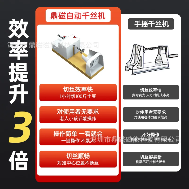 Automatic thousand silk potato machine, electric grater, hot pot grinder, kitchen cutting artifact, radish filament