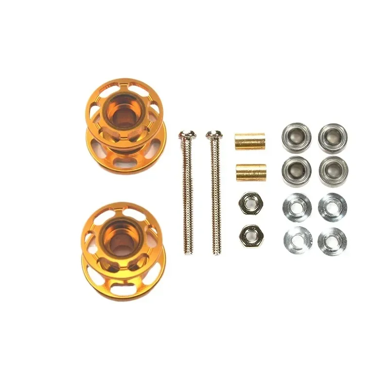 Rouleaux de guidage doubles colorés 13-12mm, pour Tamiya Mini 4WD Car-2Pcs, pièces de rechange en aluminium léger avec roulements, écrous et vis