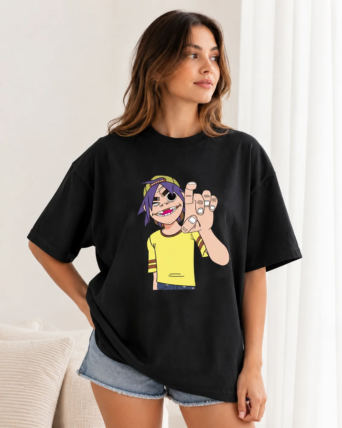 Camiseta com design The Teenage Gorillaz, uma camiseta casual elegante de verão para meninos e meninas, camiseta confortável de manga curta