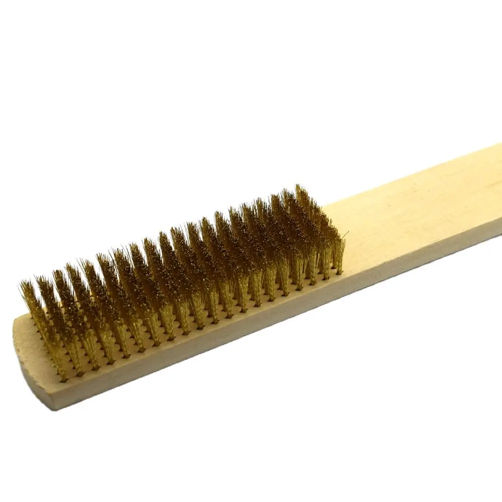 10 Row Brass Wire Brush With Wood Handle  Jewelry Polishing Grinding Cleaning Tool