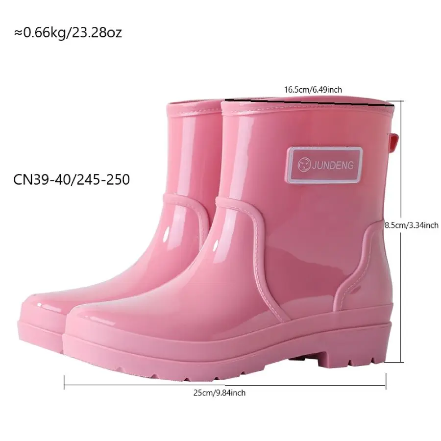 Kurze Röhre Frühling und Herbst Mode exquisite Damenschuhe Damen kurze Röhre Regenschuhe Küche Wasserschuhe Anti-Rutsch-Mom Wom