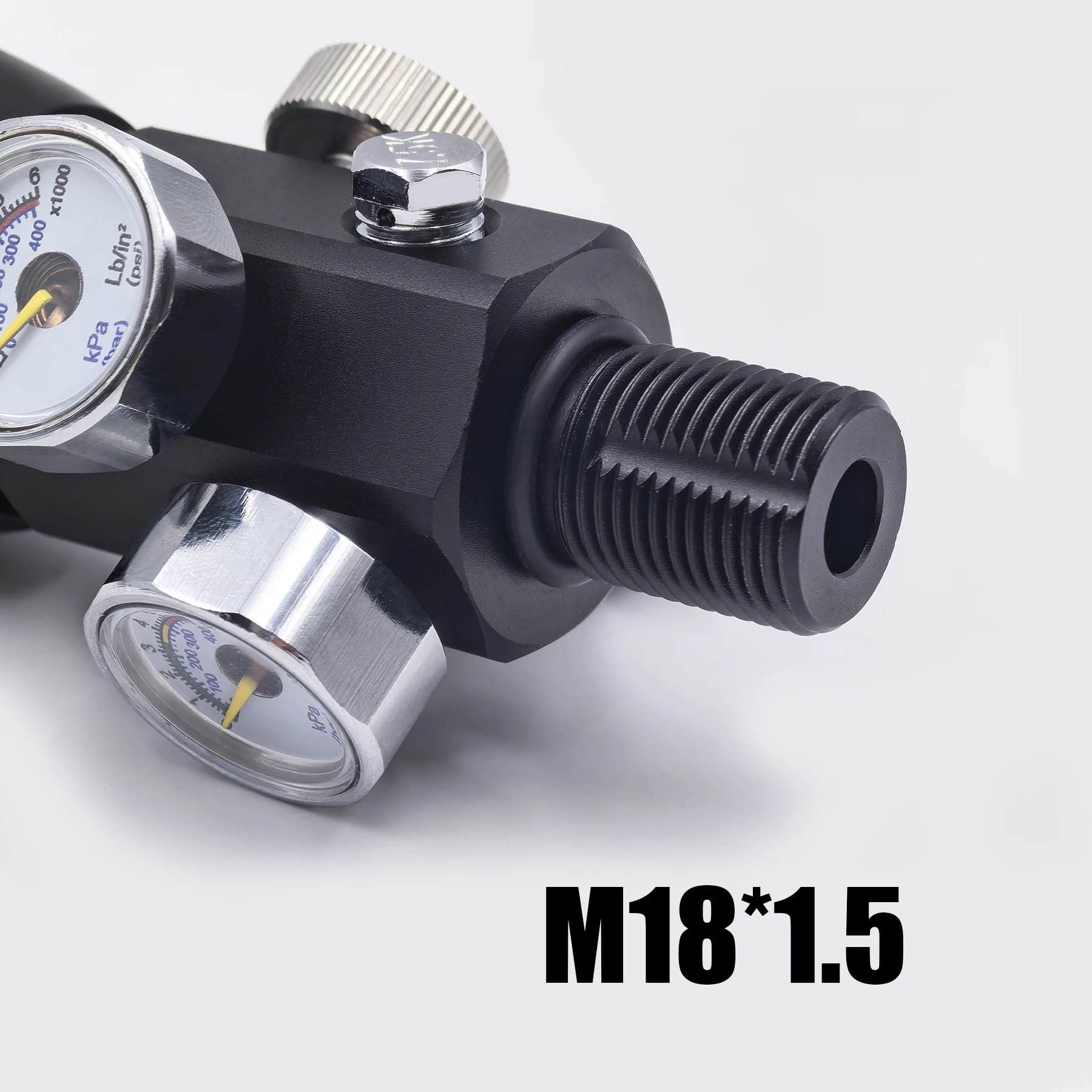 High Pressure Compressed Air CO2 Tank Cylinder DIN Valve with Gauge, 8mm Quick Disconnect Connector