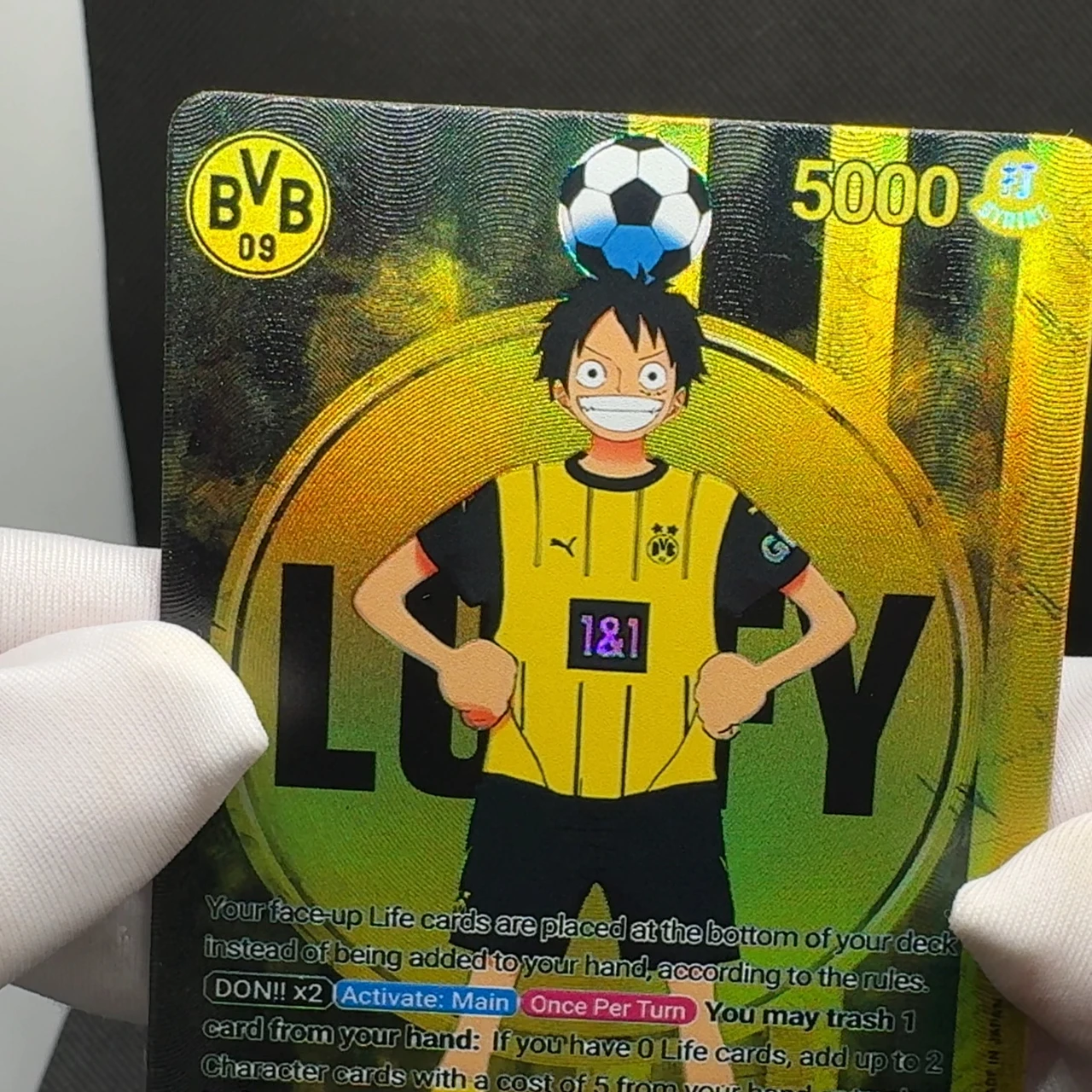 One Piece TCG BVB Luffy ST13-003 BY Luffy OPCG English Leader card Foild Textured Card Black Yellow Luffy
