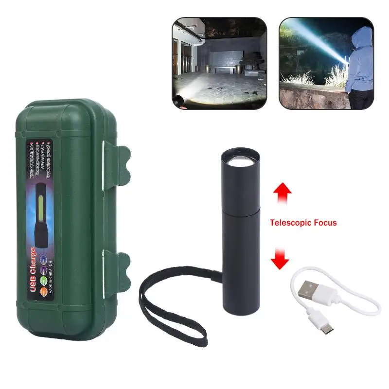 Torcia LED in lega di alluminio per uso EDC, esterno ed emergenza