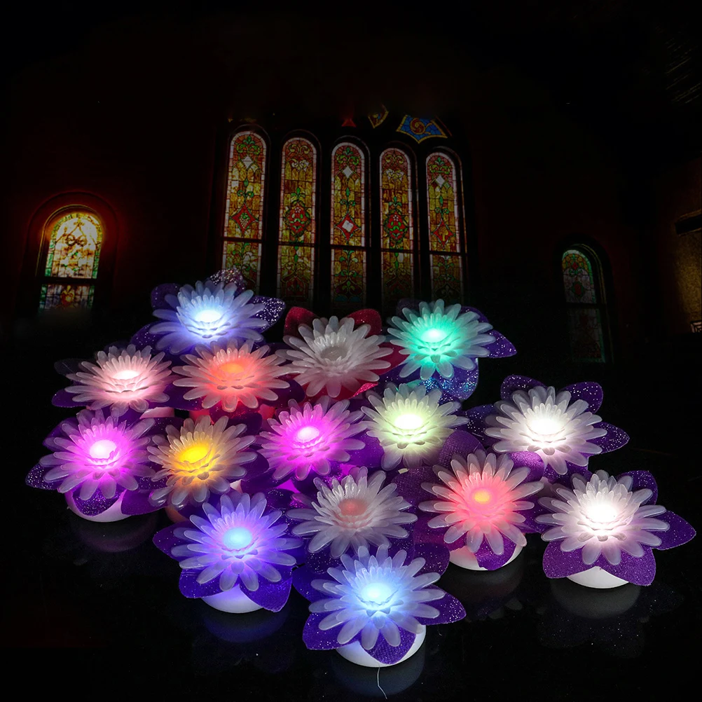 

6 Pcs Flameless Candles LED Daisy Lights Eco-friendly Decorative Lamp Electric Shape