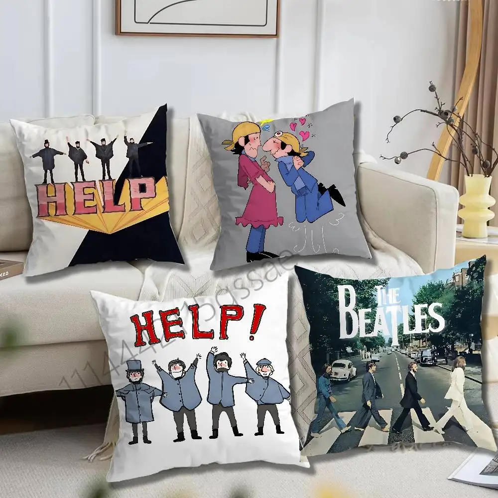 The B-Beatles B-Band HELP Pillow case Printed Polyester Throw Pillow Cover Decorative Sofa Cushion Pillowslip Home Decor