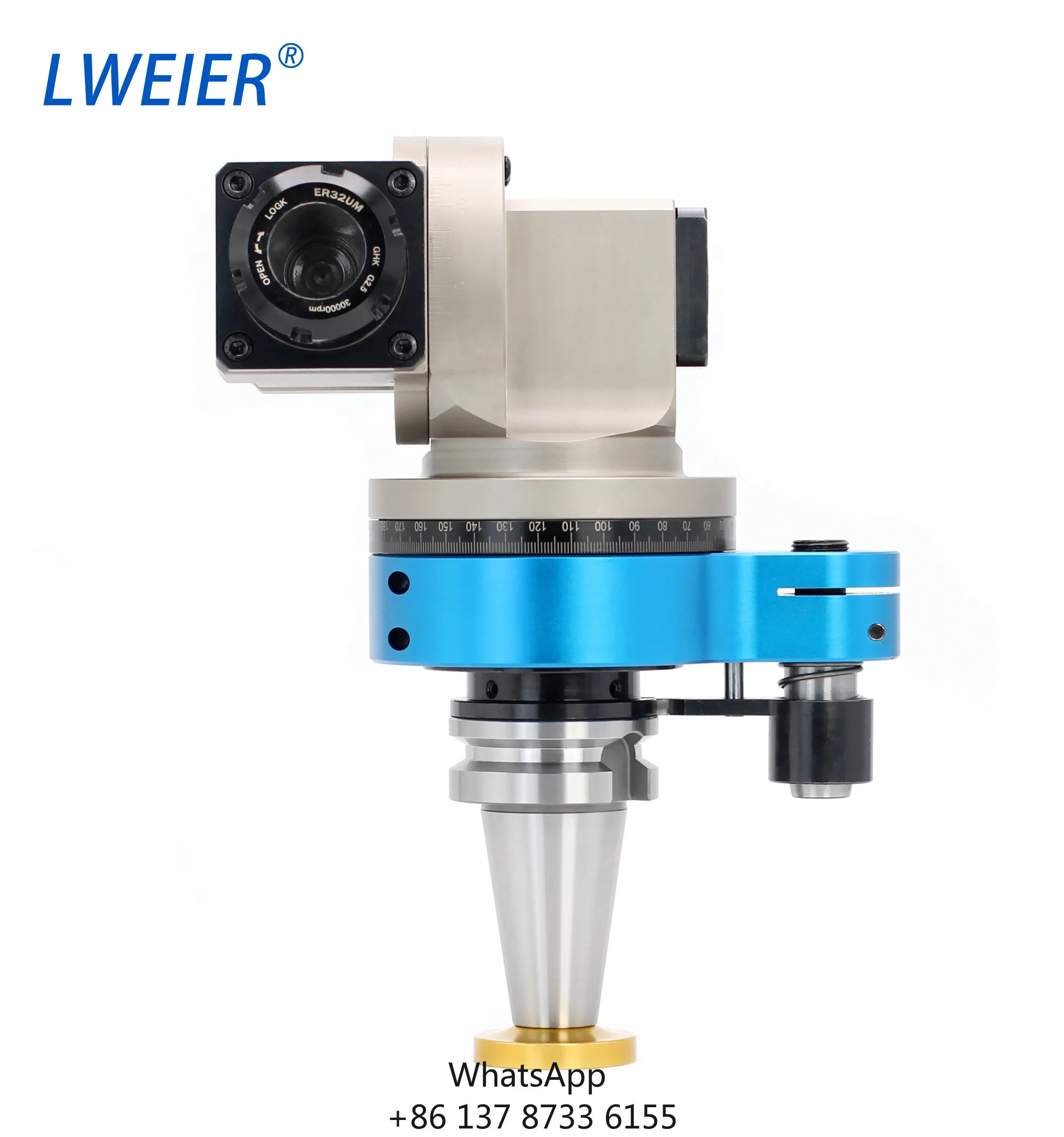 BT40 Universal Angle Head 360 Degree Rotation ISO Arbitrary Rotation HSK63A CAT40 CAT50 LUER25 Side Machine Tools Accessories