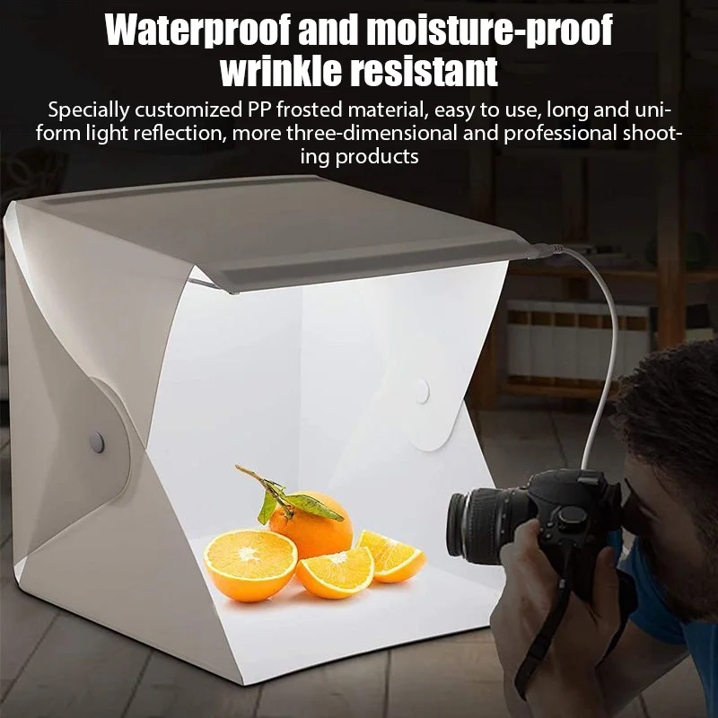 Bild 6: Lightbox Licht Box Mini Foto Studio Box 23*22*24 cm Fotografie Box Licht Studio Schießen Zelt Box Kit 6 farbe Hintergründe Tuch