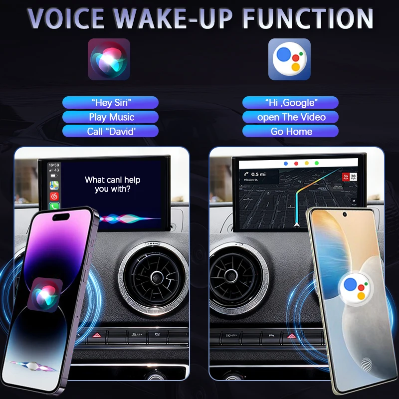 CarPlay inalámbrico Apple Android Auto para Audi A1 Q3 2012-2018 MMI 2G/3G HN + RMC con función de enlace de espejo AirPlay cámara GPS