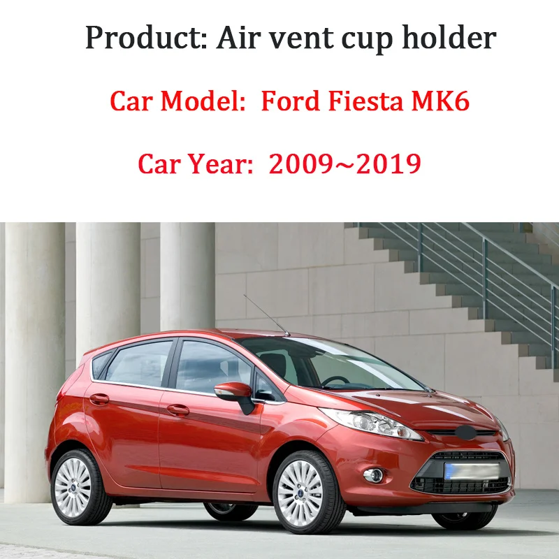 For Ford Fiesta MK6 2009~2019 Car Cup Holder Central Control Air Outlet Round Folding Convenient Modification Car Accessories