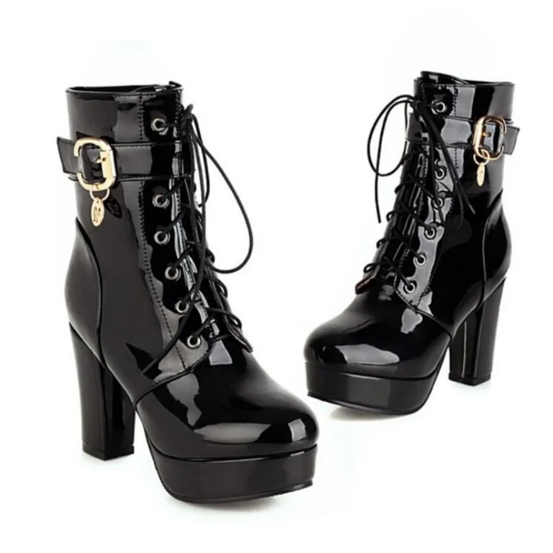 

Лидер продаж, модные пикантные женские ботильоны на высоком каблуке 10 см на платформе для женщин, осенне-зимняя обувь, черные ботинки для танцев на пилоне