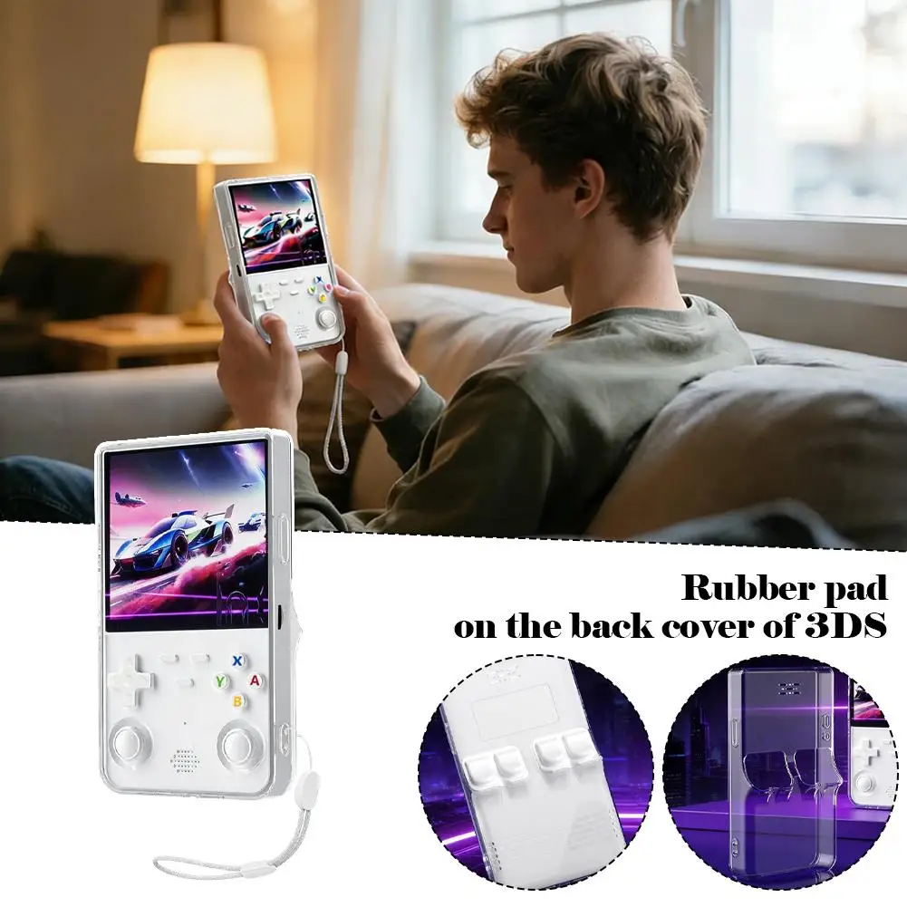 For R36s Transparent Protective Case Silicone All Inclusive 360° Anti-fall Protective Cover Handheld Game Console Accessories