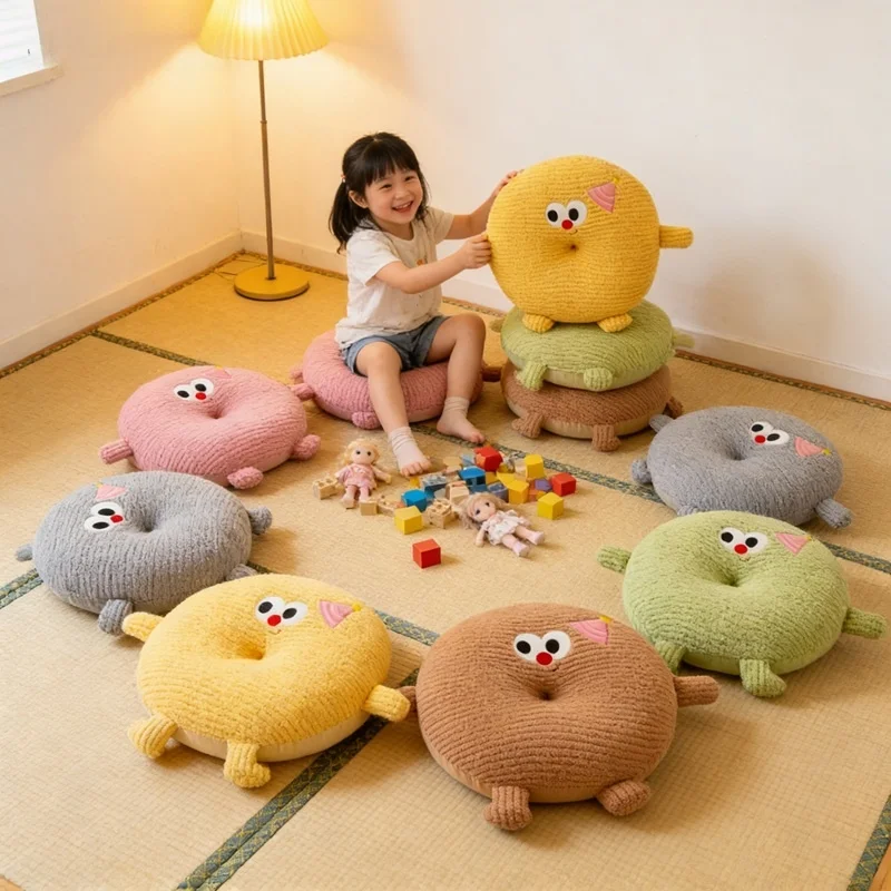 

Cartoon Chair Seat Cushions Multi-Color Cute Throw Pillows Tatami Futon Sofa Back Cushion Seat Cushions